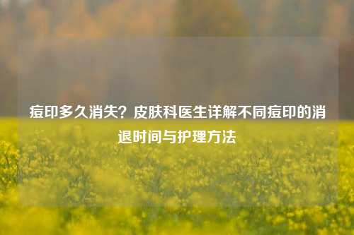 痘印多久消失?皮肤科医生详解不同痘印的消退时间与护理方法