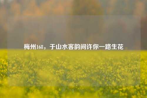 梅州168,于山水客韵间许你一路生花