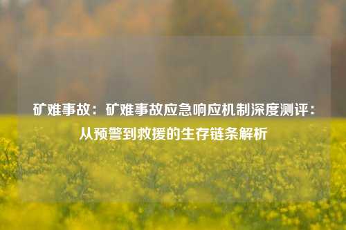 矿难事故:矿难事故应急响应机制深度测评:从预警到救援的生存链条解析