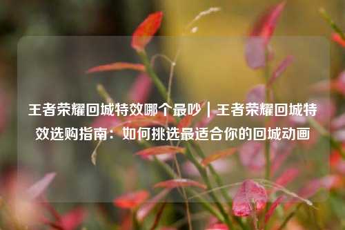 王者荣耀回城特效哪个最吵｜王者荣耀回城特效选购指南：如何挑选最适合你的回城动画
