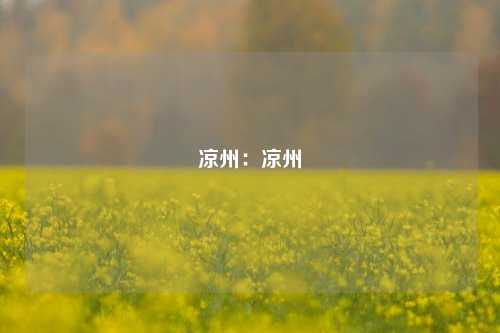 凉州:凉州