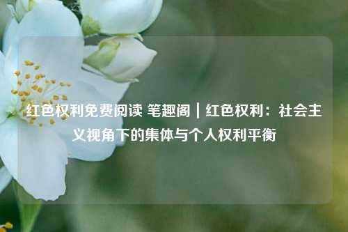 红色权利免费阅读 笔趣阁｜红色权利：社会主义视角下的集体与个人权利平衡