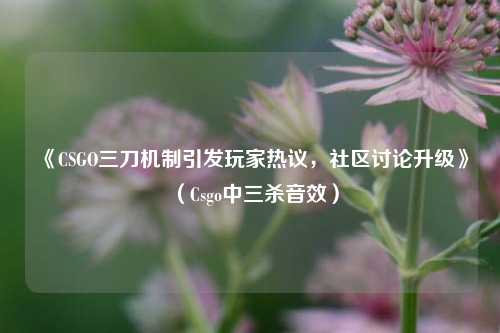 《CSGO三刀机制引发玩家热议，社区讨论升级》（Csgo中三杀音效）