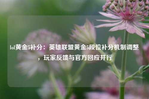 lol黄金5补分:英雄联盟黄金5段位补分机制调整,玩家反馈与官方回应并行