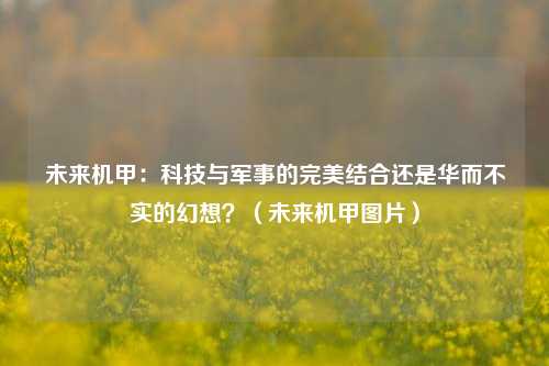 未来机甲:科技与军事的完美结合还是华而不实的幻想?(未来机甲图片)