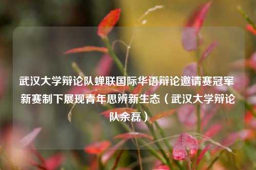 武汉大学辩论队蝉联国际华语辩论邀请赛冠军 新赛制下展现青年思辨新生态(武汉大学辩论队余磊)