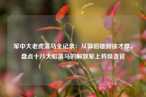 军中大老虎落马全记录:从郭伯雄到徐才厚,盘点十八大后落马的解放军上将级贪官
