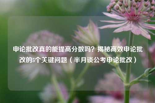 申论批改真的能提高分数吗?揭秘高效申论批改的5个关键问题(半月谈公考申论批改)